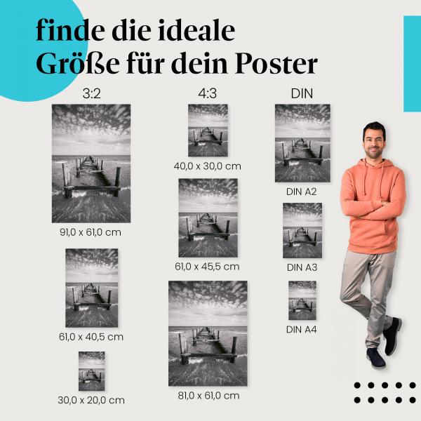 Alter Holzsteg am Strand Poster: Maritime Stimmung - finde die ideale Größe!